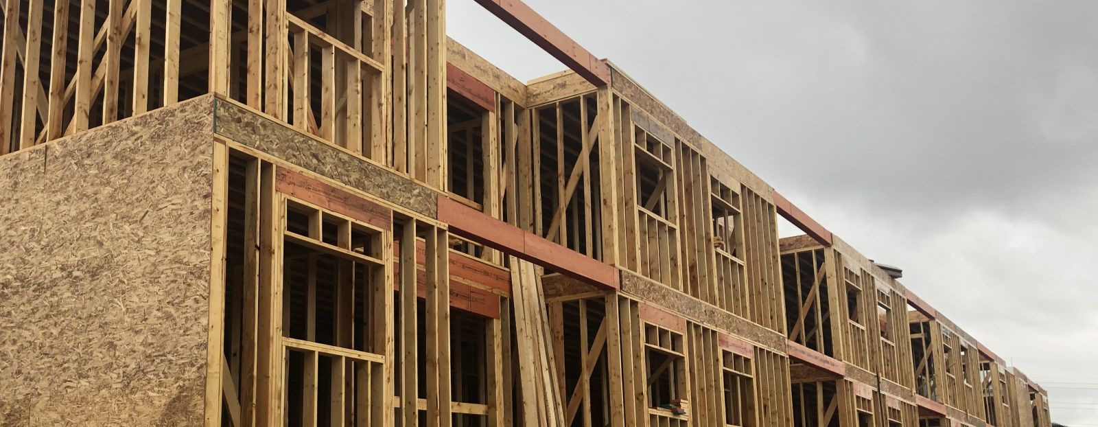 The framing of a large building
