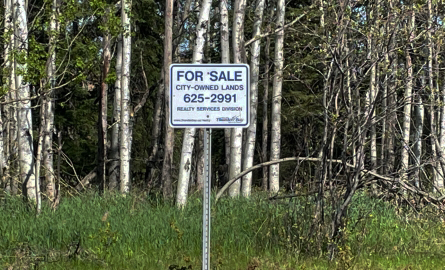 Sign on property saying "For Sale by City"