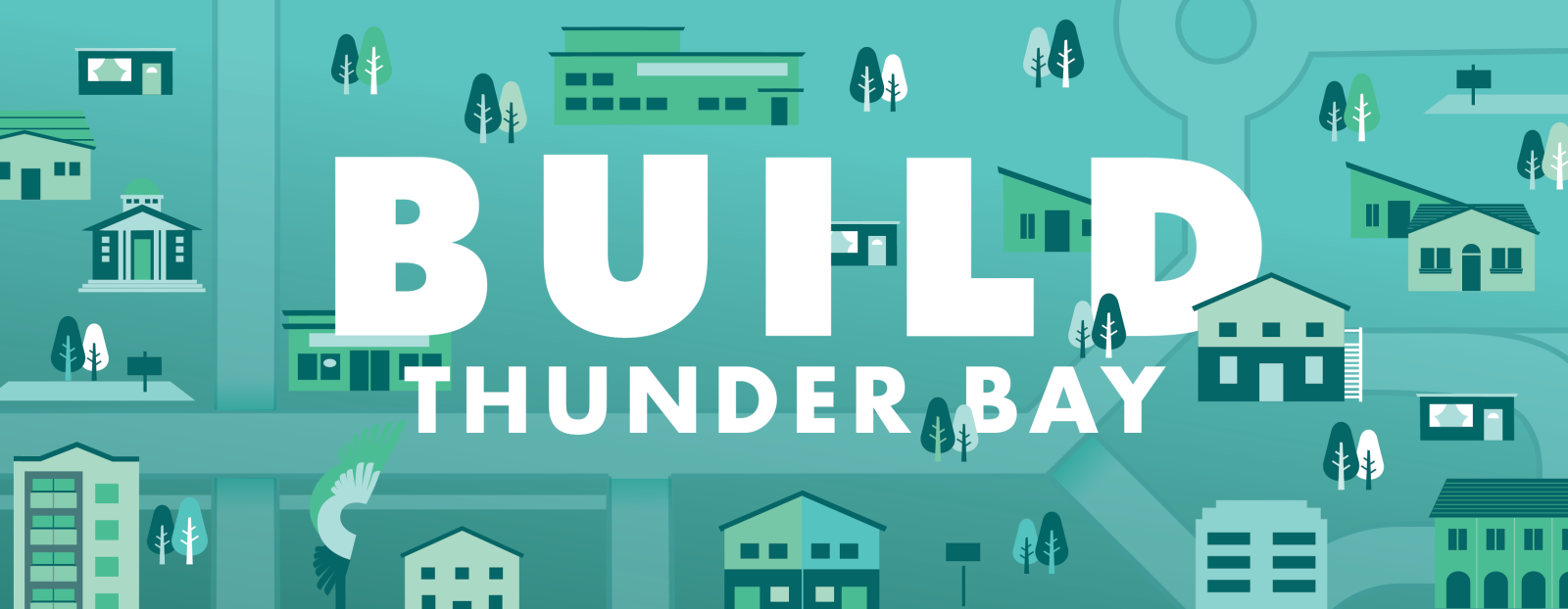 Build Thunder Bay banner - graphic of houses
