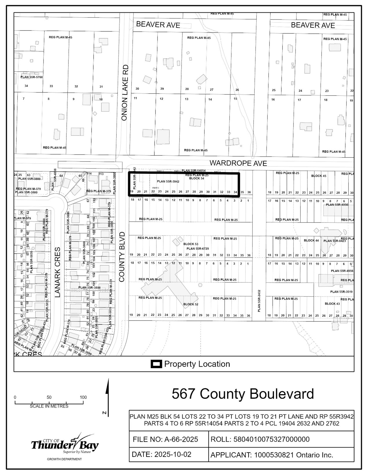 Key map of subject lands