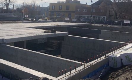 Building under construction - concrete foundation