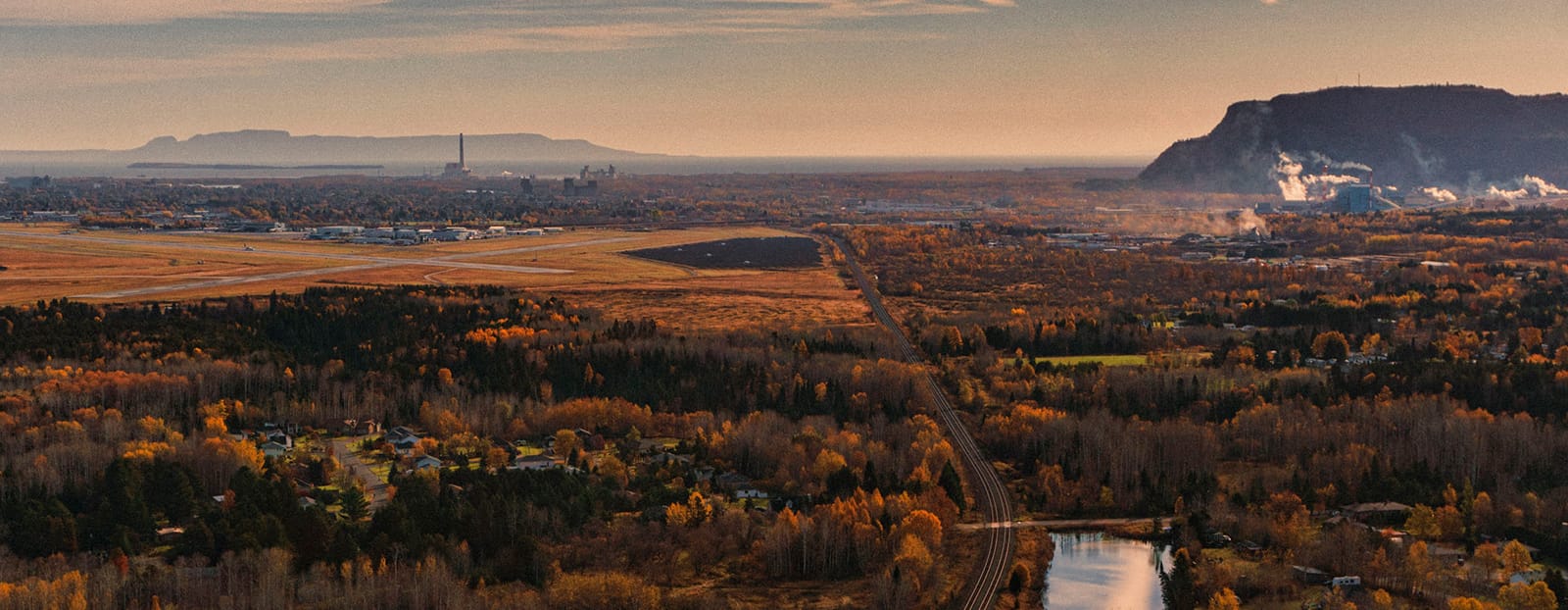 aerial view of the city