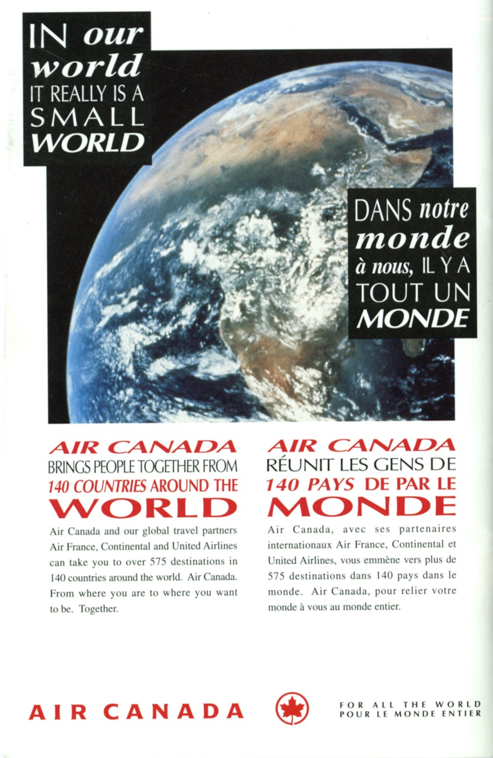 planet earth with words "In our world it really is a small world"