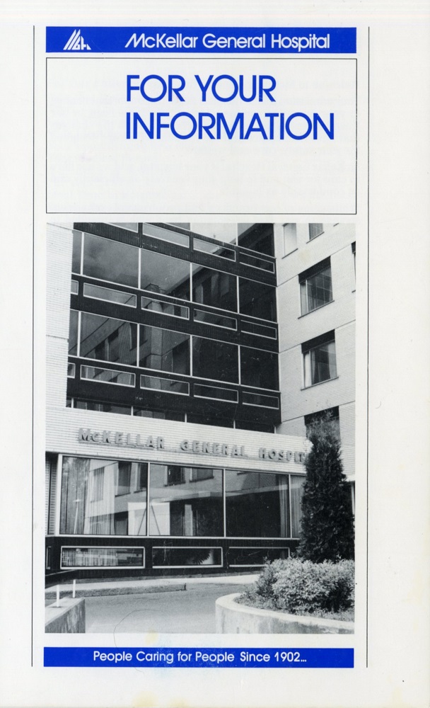 pamphlet showing outside of Thunder Bay Regional Hospital