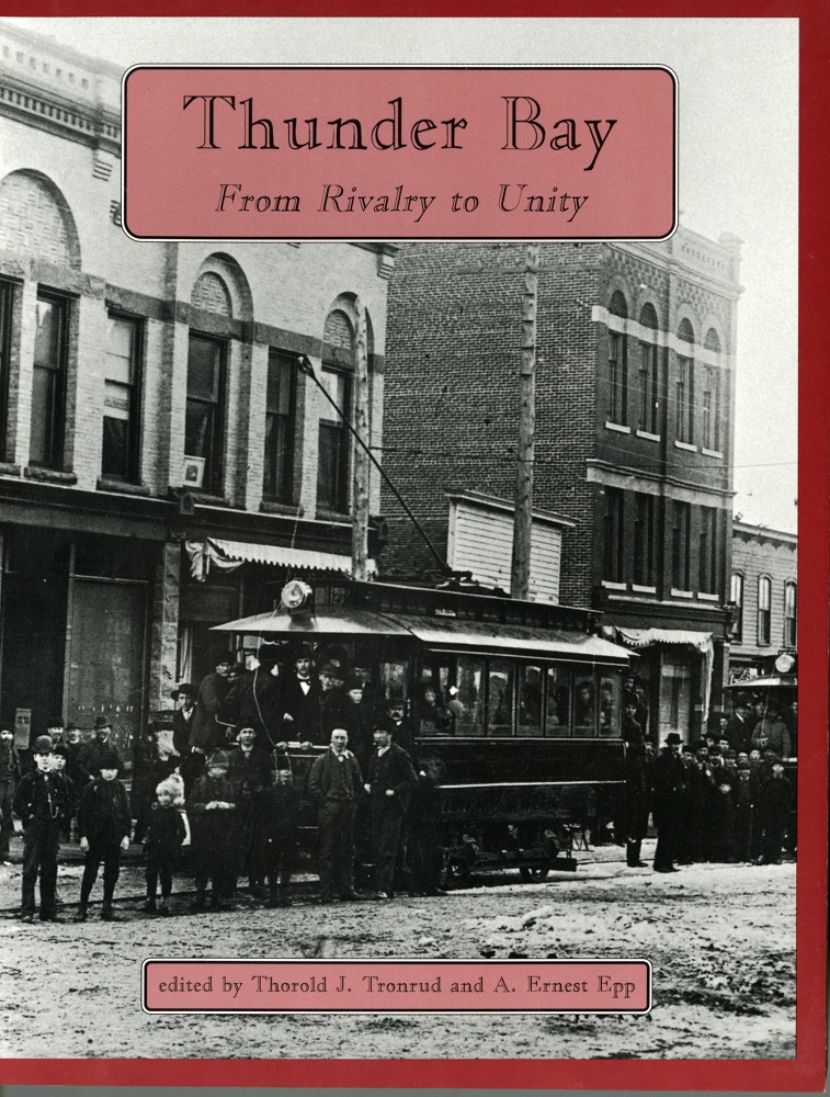 Thunder Bay Historical Society Book cover of people in front of streetcar