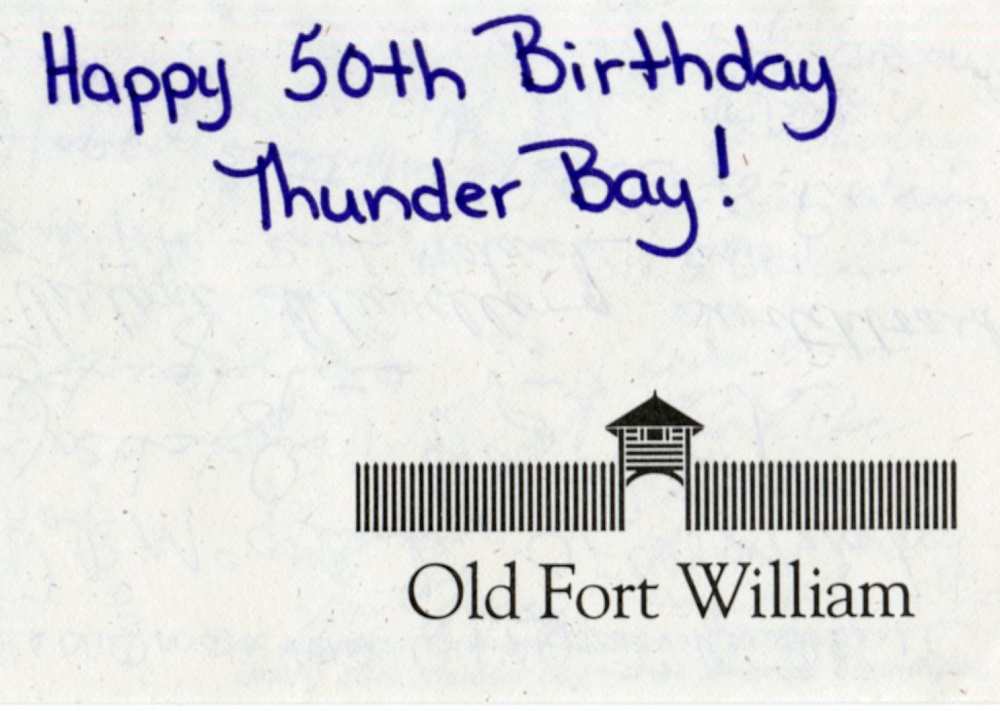 Old Fort William - 2020 Thunder Bay Signed card - front