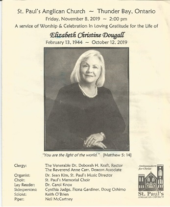 Elizabeth Christine Dougall Celebration of Life