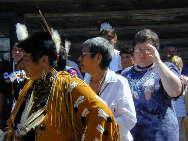 Freda McDonald with two people