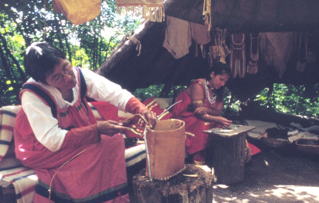 Freda making a basket