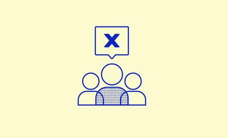 Graphic of three people