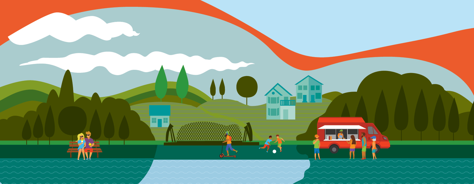 cartoon scene of the City of Thunder Bay