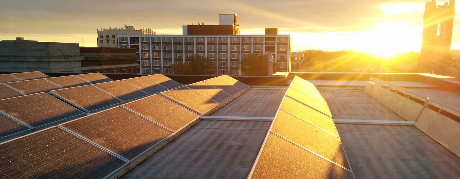 solar panels on roof