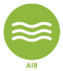 Air working group icon with squiggly air lines