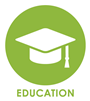 Education icon with graduation cap