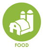 Food working group icon with barn