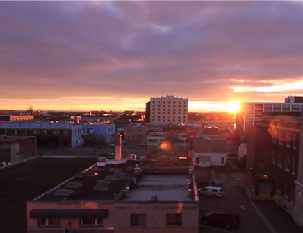 Sunrise view from the top of City Hall