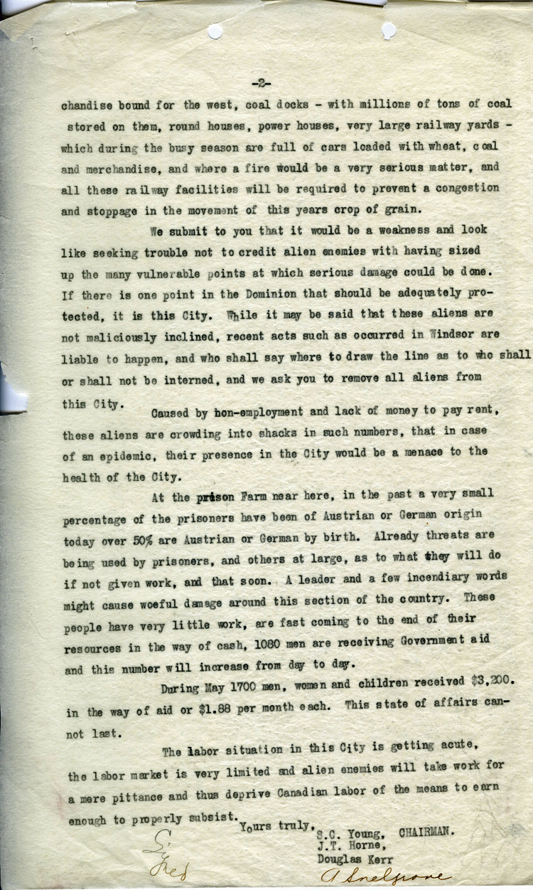 Enemy aliens request and information letter