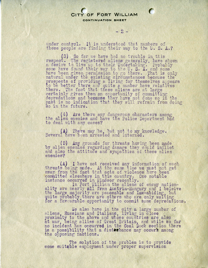 Constable's response to committee letter