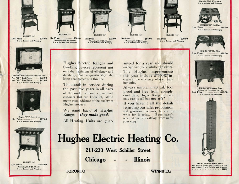 Advertisement for Hughes Electronic Ranges
