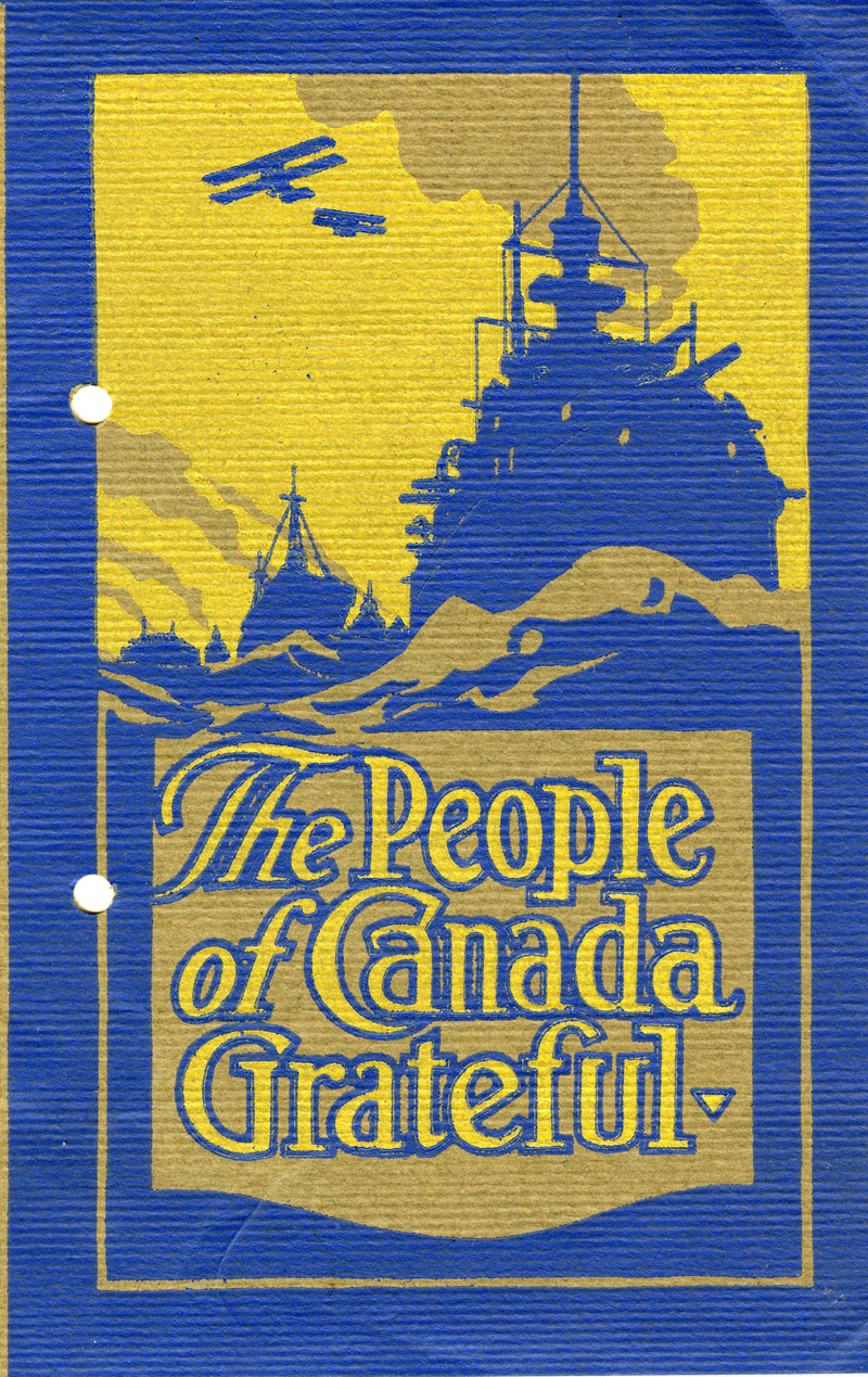 British Sailors' Relief Fund that reads "The People of Canada Grateful"