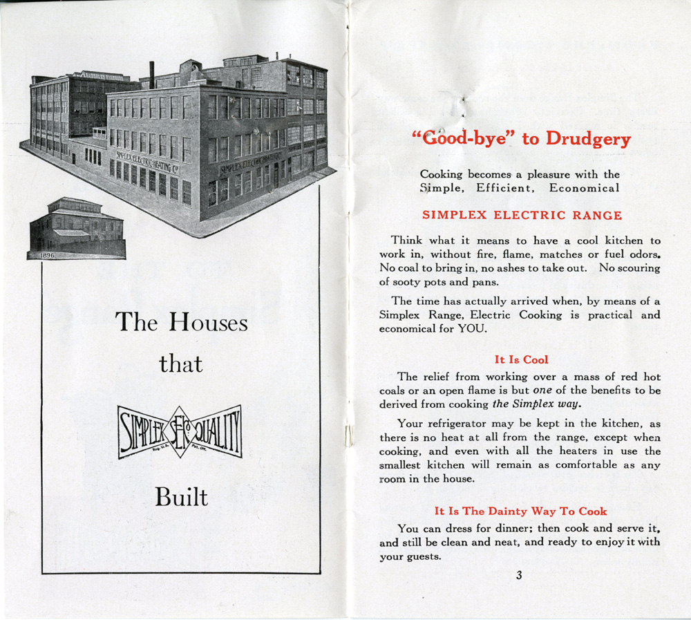 Advertisement for Simplex Electric Ranges