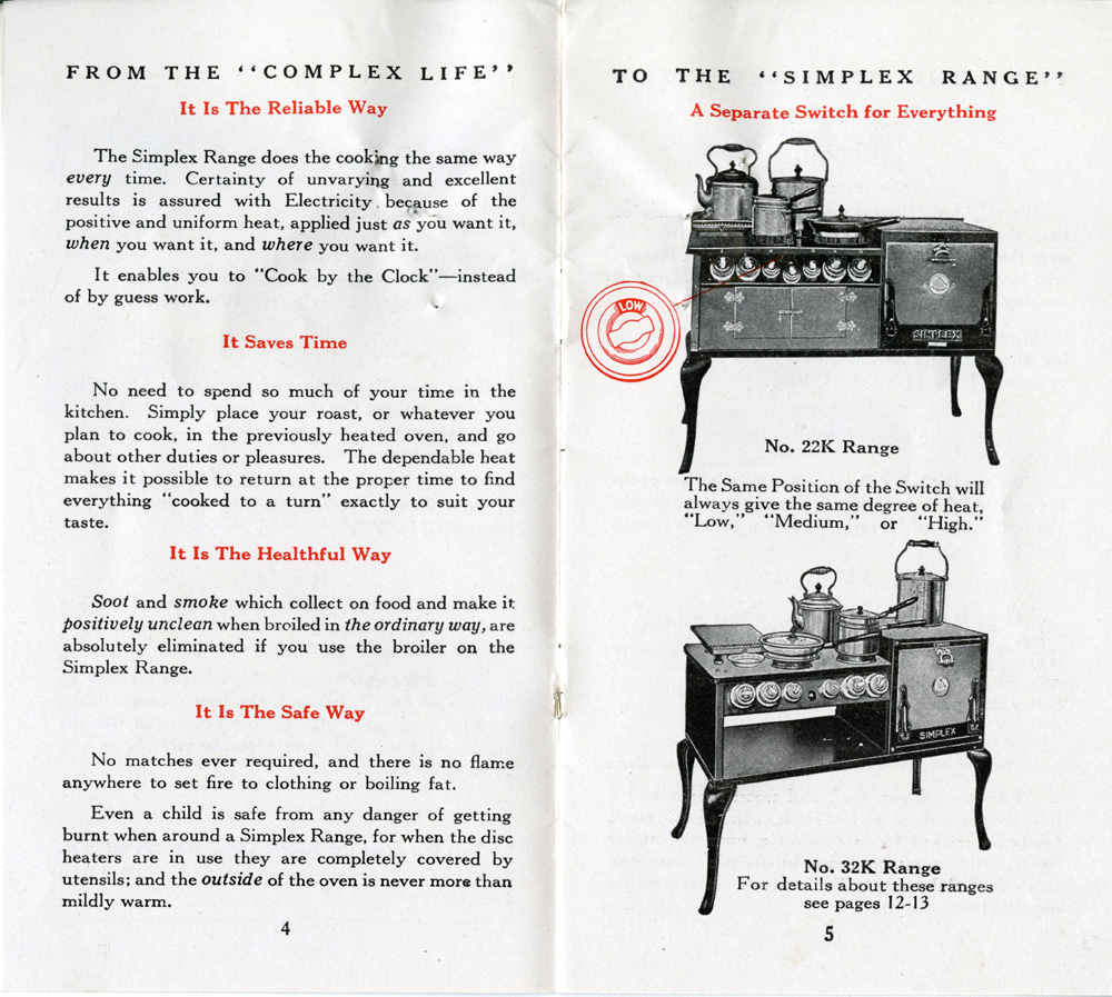 Advertisement for Simplex Electric Ranges