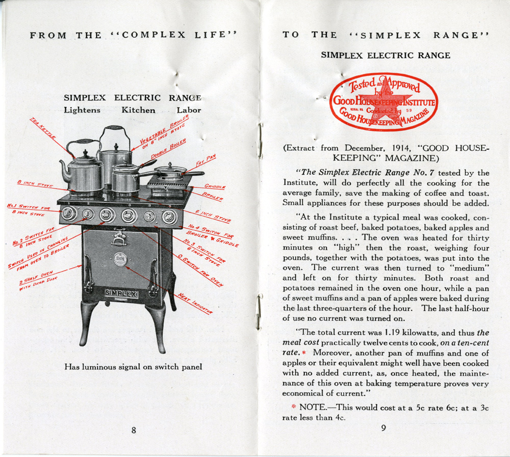 Advertisement for Simplex Electric Ranges
