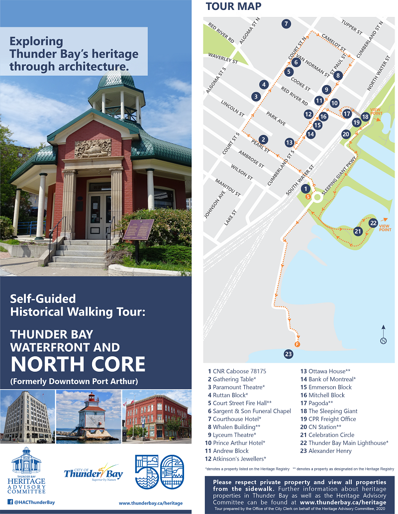 building structure at Waterfront and North Core and tour map