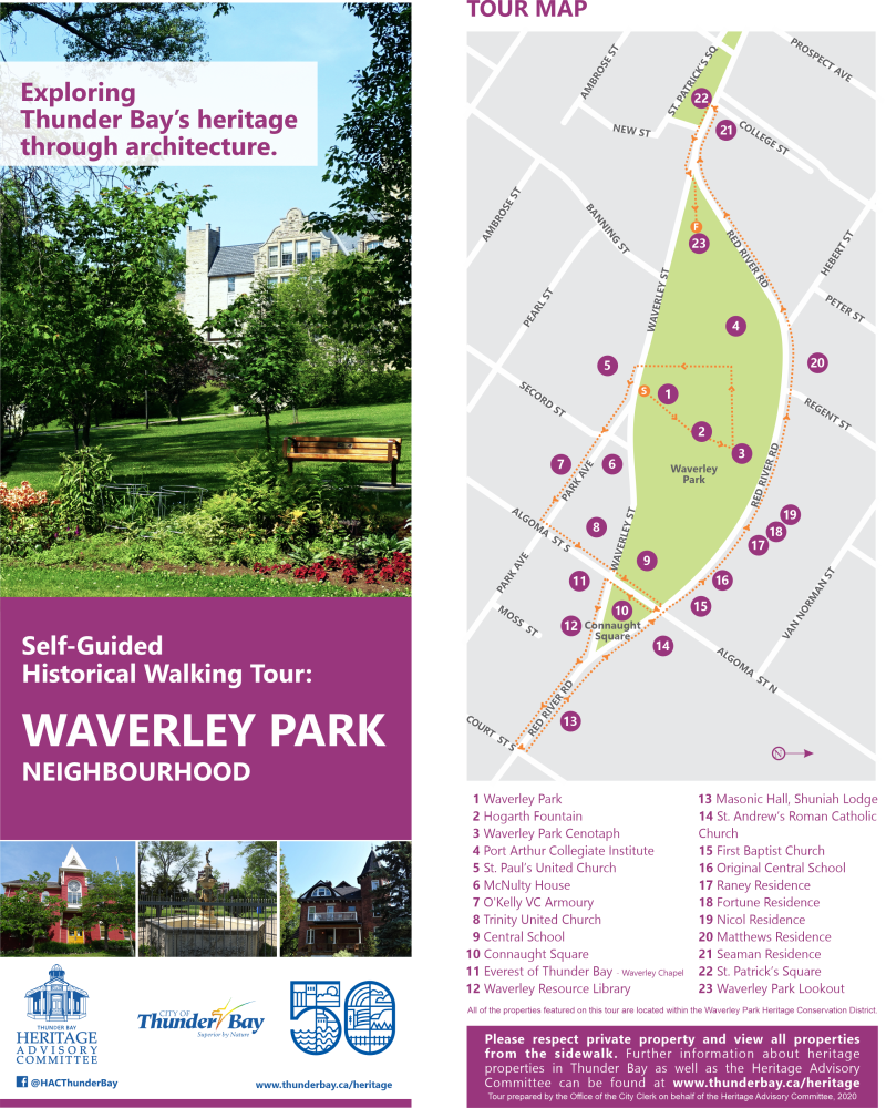 garden at Waverley Park and tour map