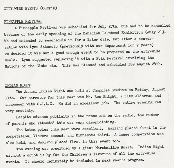 A typed document detailing the 1967 annual report