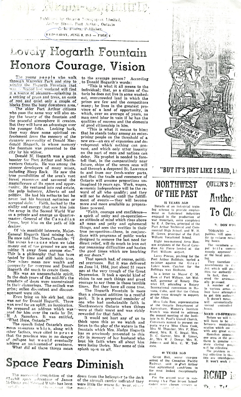 A newspaper taking a detailed look at the Hogarth family 