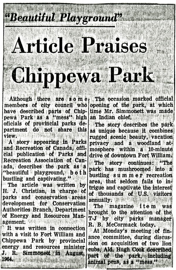 A newspaper clipping typed on white paper with black ink