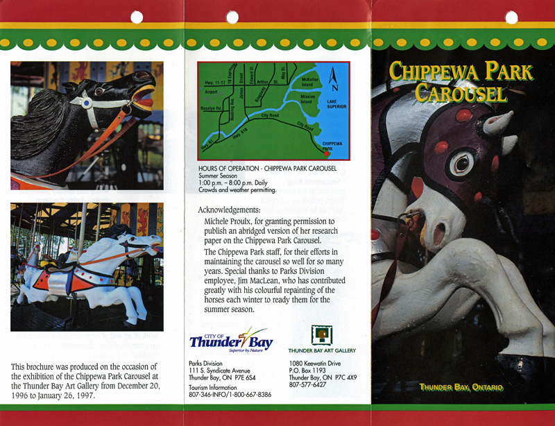 A coloured pamhplet which shows a carousel horse on the cover