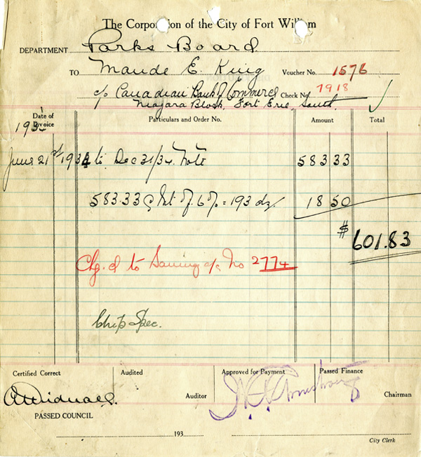 A handwritten document on lined paper made for receipts