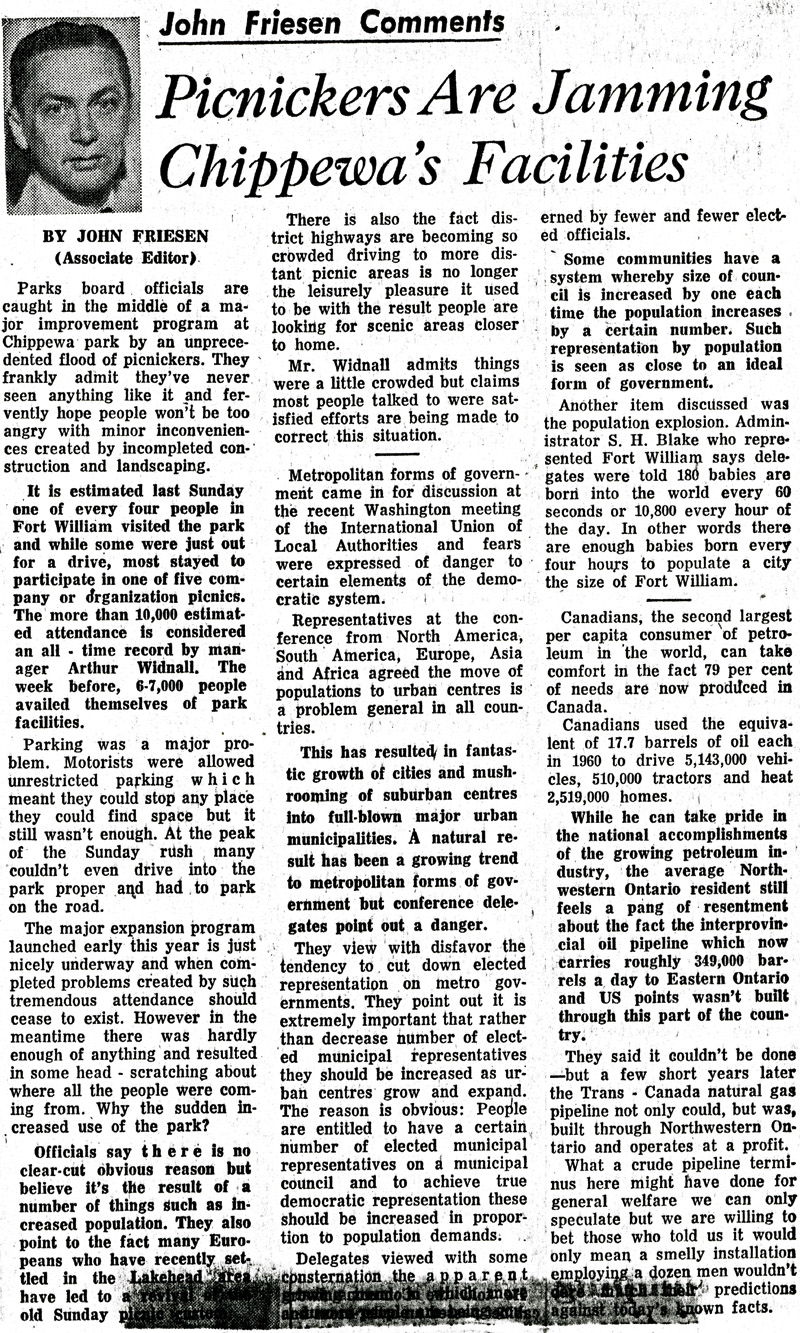 A newspaper article printed on white paper with black writing