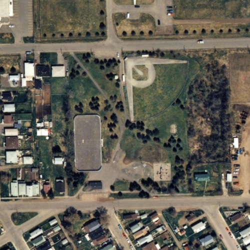 An aerial photogrpah of the Frank Charry Park and surrounding area