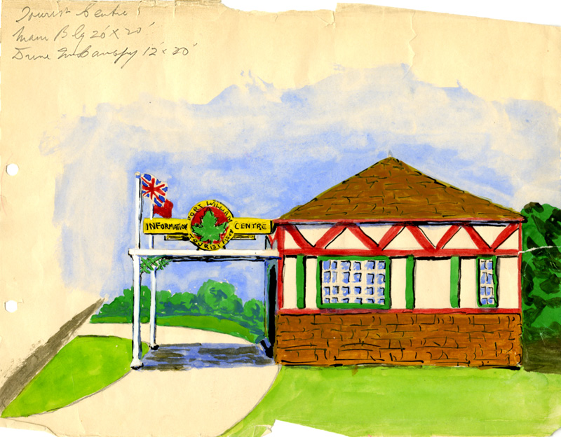 A coloured painting of the proposed tourist information centre 