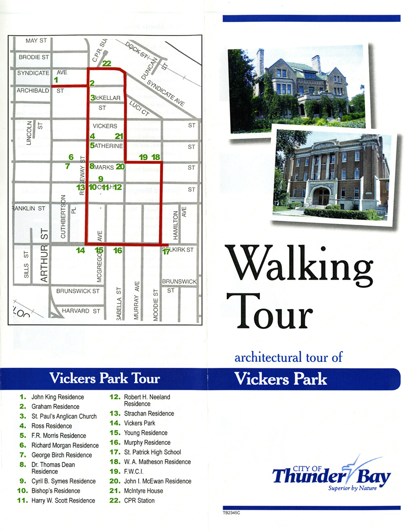 A pamphlet with photographs of houses as well as typed words and maps