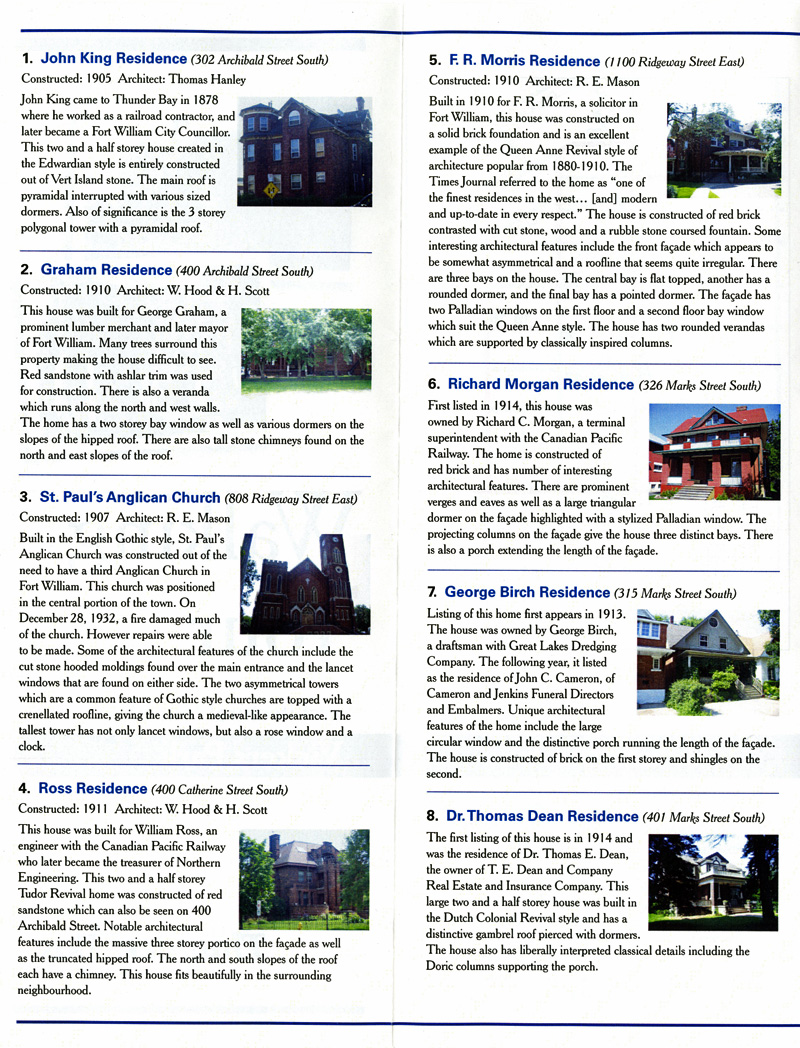 A pamphlet with photographs of houses as well as typed words and maps