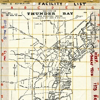 A map of the Thunder Bay area which marks the location of parks