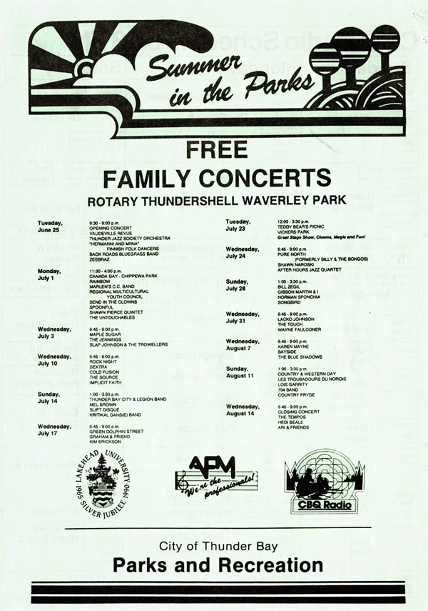 A poster advertising Summer in the Park