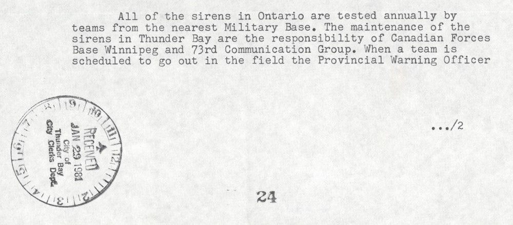 Image showing text from; TBA 5170-33 Deputy City Clerk ATTACK WARNING SIRENS- Copy