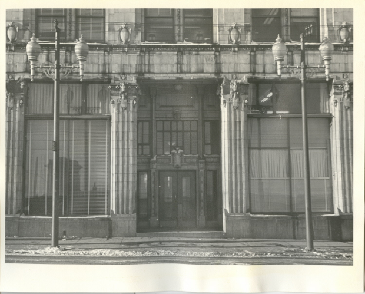 the brick facade of the front of the Public Utilities Building