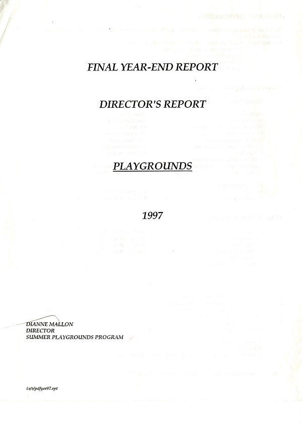 A typed document detailing the 1997 annual report
