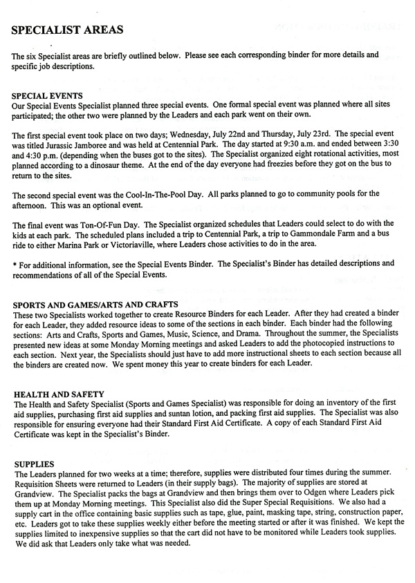 A typed document detailing the 1997 annual report