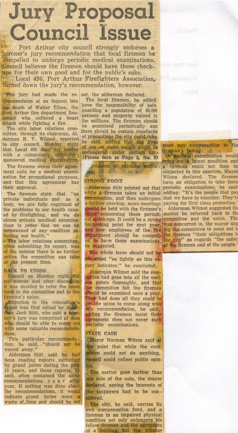 A newspaper clipping detailing the debate over health checkups