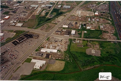 An aerial photograph taken above the intercity area