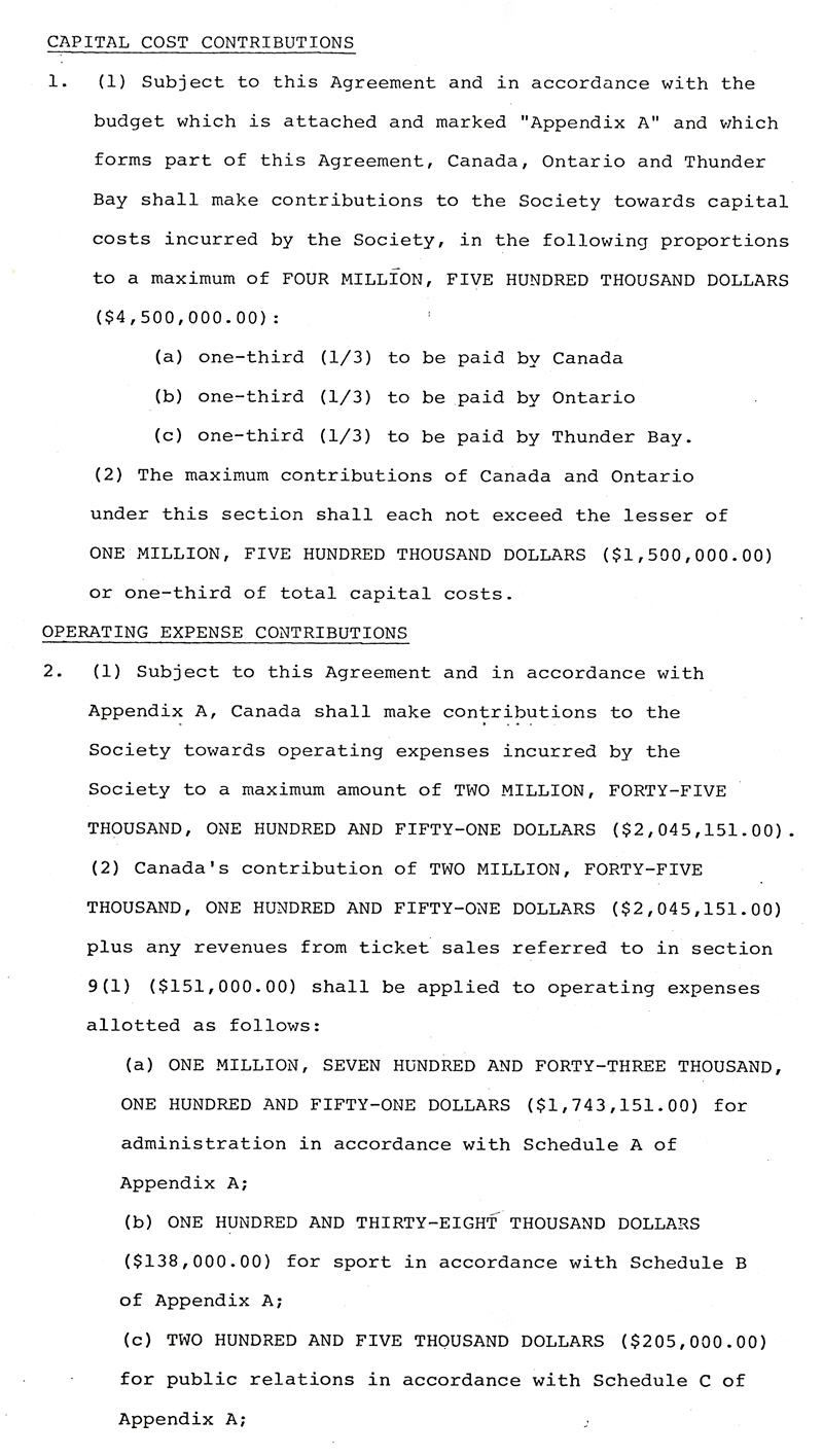 A typed document outlining the funding and requirements to host the 1981 games
