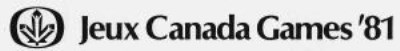A banner with the Canada Games symbold of a maple leaf in a circle