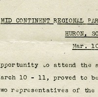 A typed document detailing the proceedings of the Mid-Continent Conference